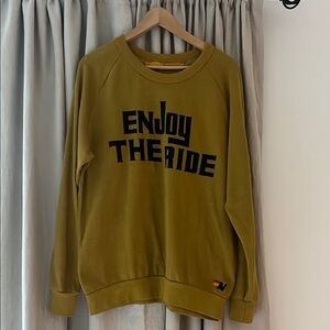 Aviator Nation Olive Green 'Enjoy The Ride' Crewneck Sweatshirt